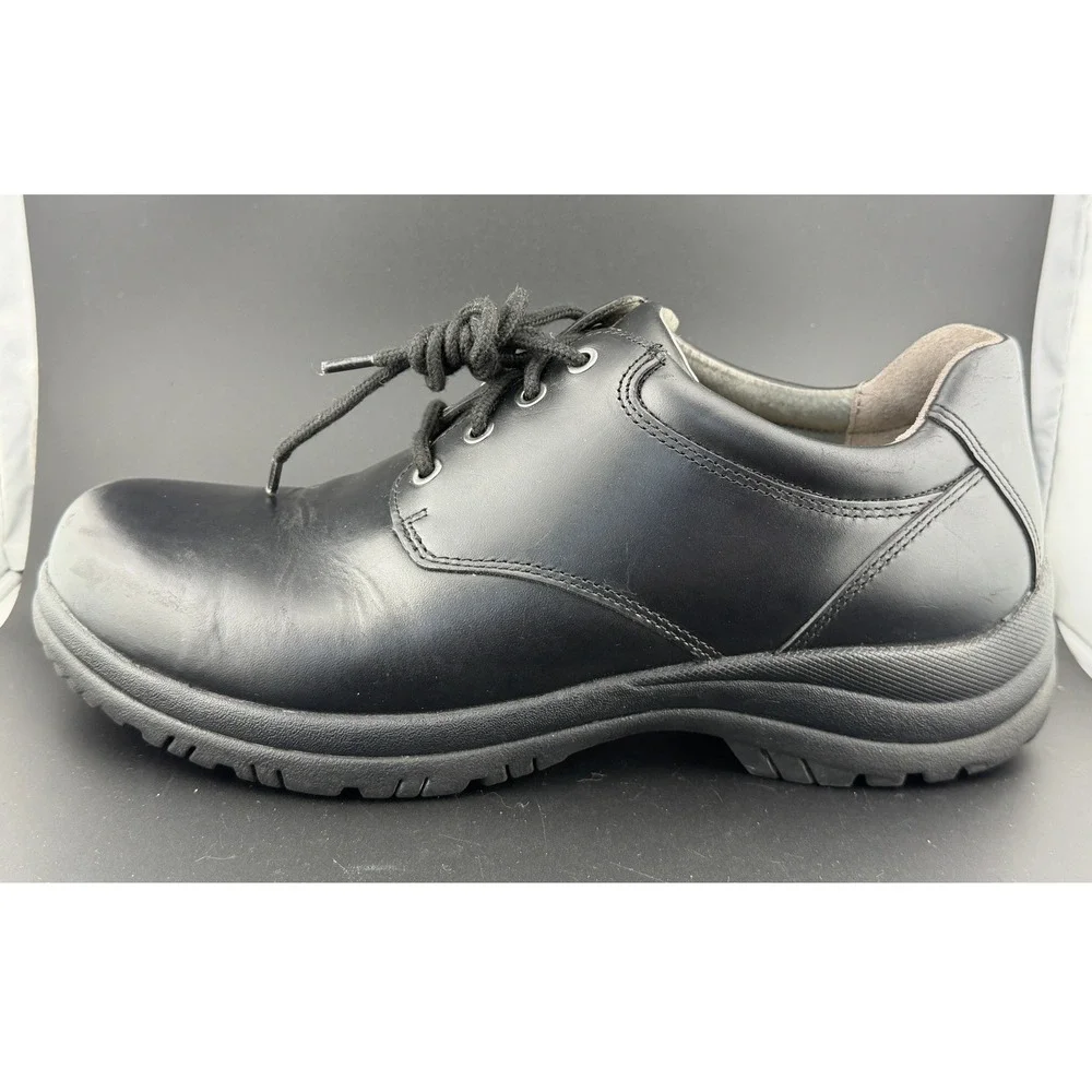 Dansko Walker: Black Leather, Slip Resistant Oxford Shoes, Mens Size 44/10.5-11